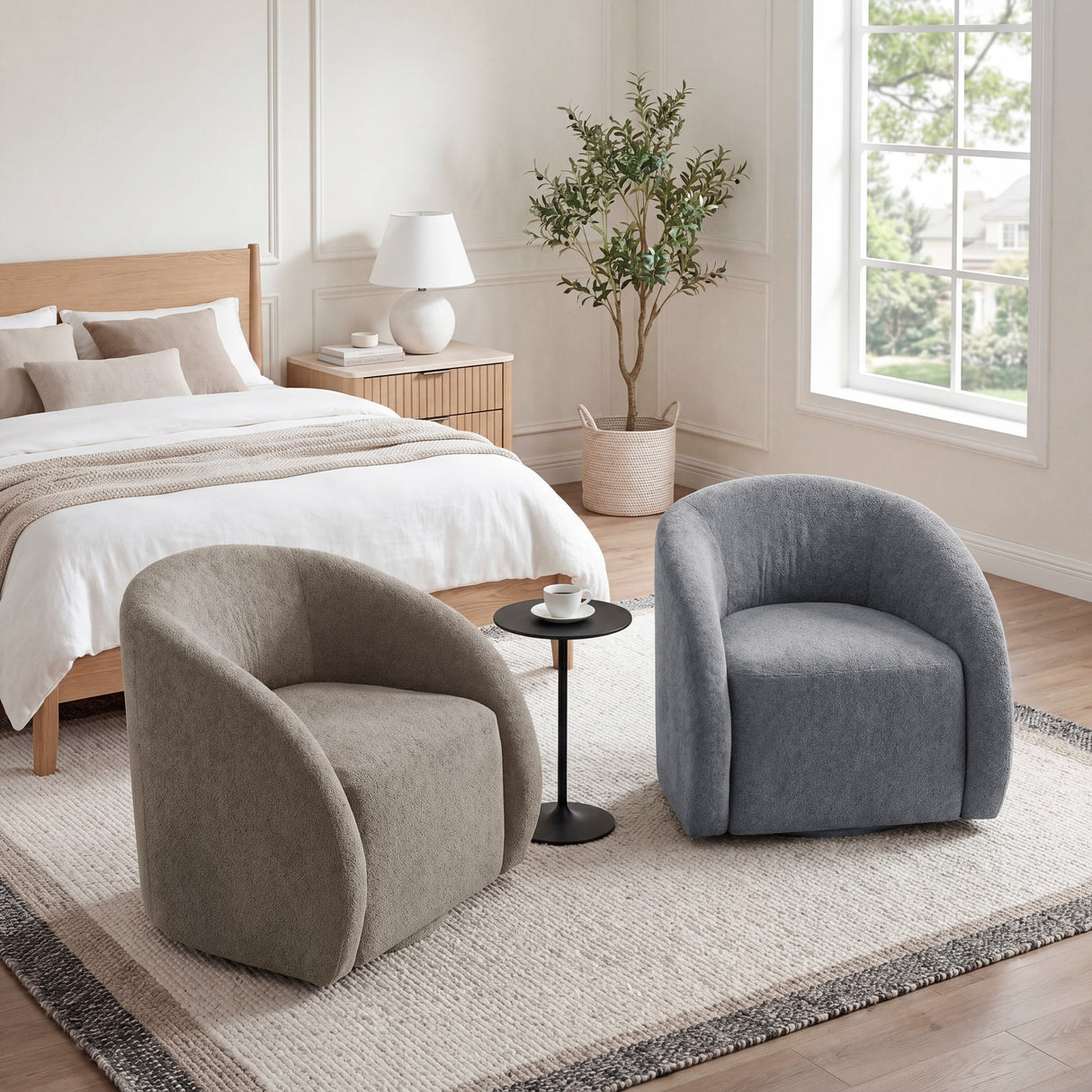 Cocoon Dark Gray Swivel Chair by Homelegance at Eve Furniture