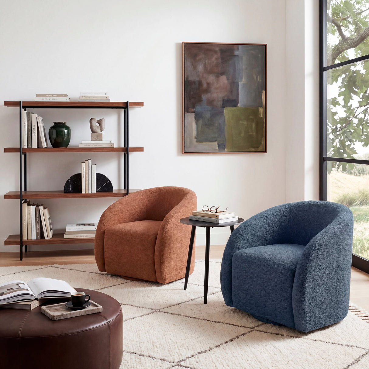 Cocoon Rust Swivel Chair by Homelegance at Eve Furniture