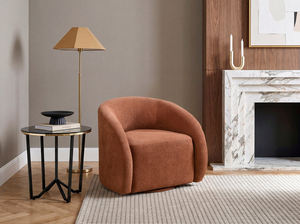 Cocoon Rust Swivel Chair by Homelegance at Eve Furniture