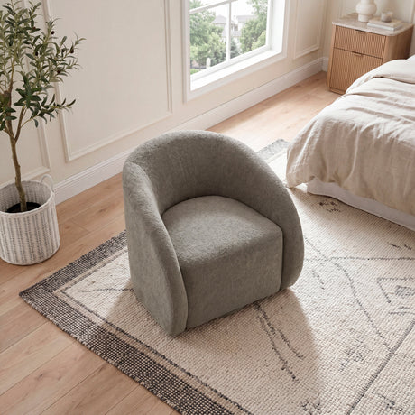 Cocoon Taupe Swivel Chair by Homelegance at Eve Furniture