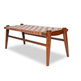 Cody Tan Leather Bench