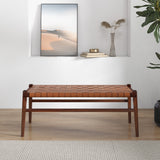 Cody Tan Leather Bench by Ashcroft Furniture at Eve Furniture