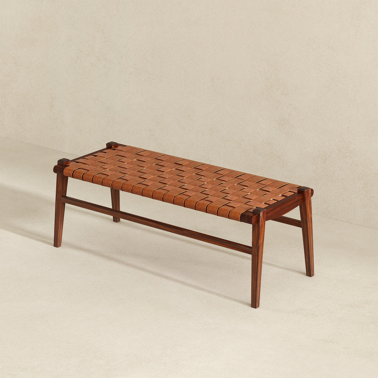 Cody Tan Leather Bench by Ashcroft Furniture at Eve Furniture