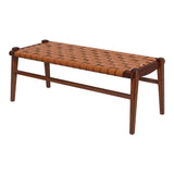 Cody Tan Leather Bench by Ashcroft Furniture at Eve Furniture