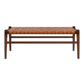 Cody Tan Leather Bench by Ashcroft Furniture at Eve Furniture