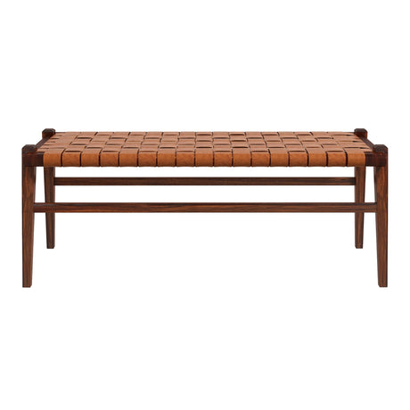 Cody Tan Leather Bench by Ashcroft Furniture at Eve Furniture