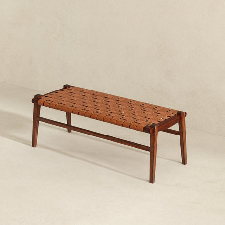 Cody Tan Leather Bench by Ashcroft Imports at Eve Furniture