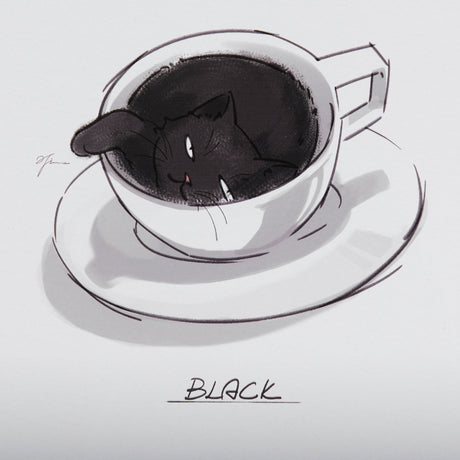 Coffee Cat by Mercana Studio a Framed Art Print Matted under Glass by Mercana at Eve Furniture