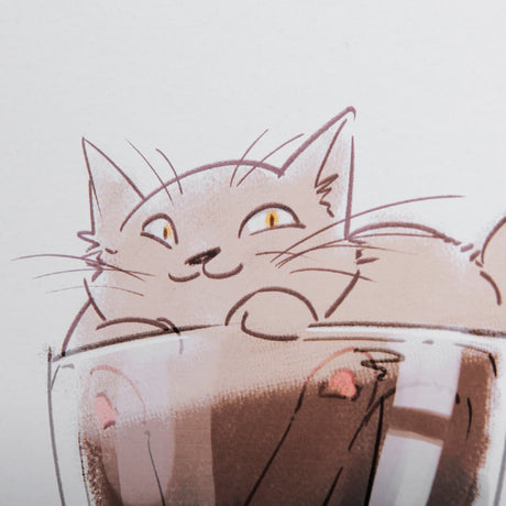 Coffee Cat by Mercana Studio a Framed Art Print Matted under Glass by Mercana at Eve Furniture