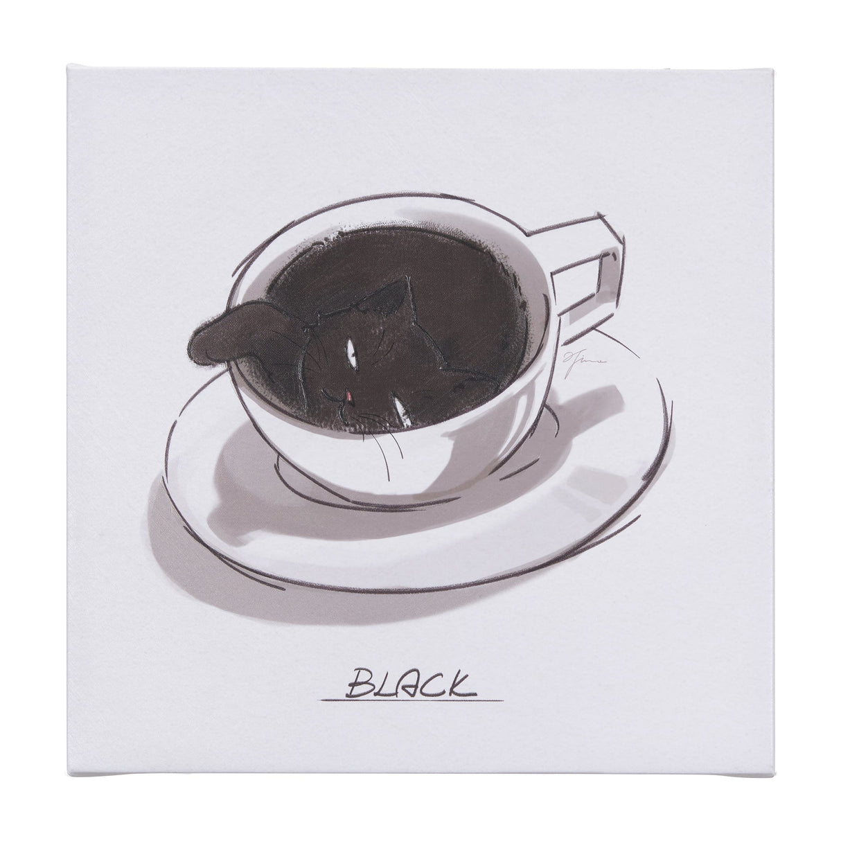 Coffee Cat I by Mercana Studio a Hand Embellished Textured Canvas by Mercana at Eve Furniture
