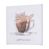 Coffee Cat II by Mercana Studio a Hand Embellished Textured Canvas by Mercana at Eve Furniture