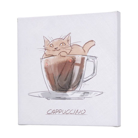 Coffee Cat II by Mercana Studio a Hand Embellished Textured Canvas by Mercana at Eve Furniture