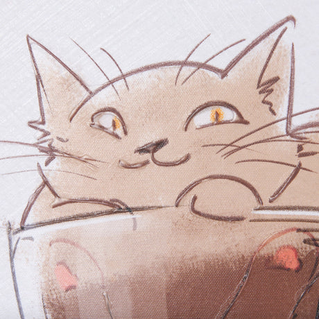 Coffee Cat II by Mercana Studio a Hand Embellished Textured Canvas by Mercana at Eve Furniture