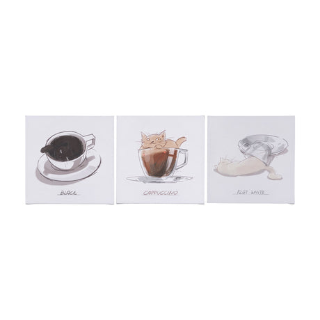 Coffee Cat II by Mercana Studio a Hand Embellished Textured Canvas by Mercana at Eve Furniture