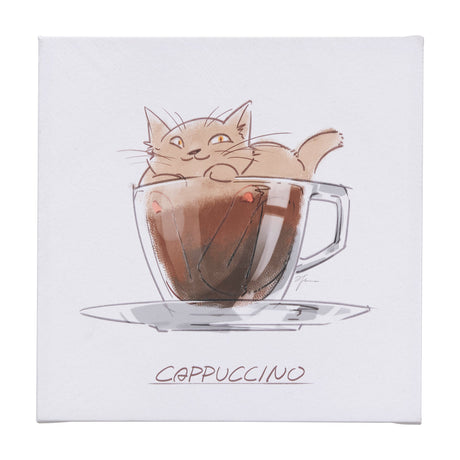 Coffee Cat II by Mercana Studio a Hand Embellished Textured Canvas by Mercana at Eve Furniture