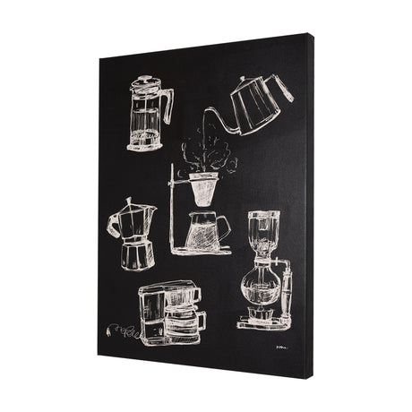 Coffee Maker Study by Mercana Studio a Hand Embellished Textured Canvas by Mercana at Eve Furniture