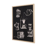 Coffee Maker Study by Mercana Studio a Hand Embellished Textured Framed Art Print Matted under Glass by Mercana at Eve Furniture