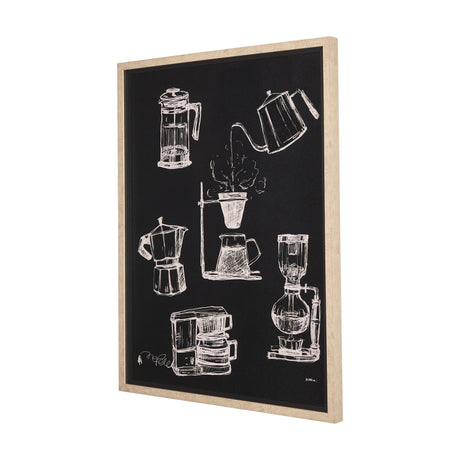 Coffee Maker Study by Mercana Studio a Hand Embellished Textured Framed Art Print Matted under Glass by Mercana at Eve Furniture
