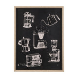 Coffee Maker Study by Mercana Studio a Hand Embellished Textured Framed Art Print Matted under Glass by Mercana at Eve Furniture