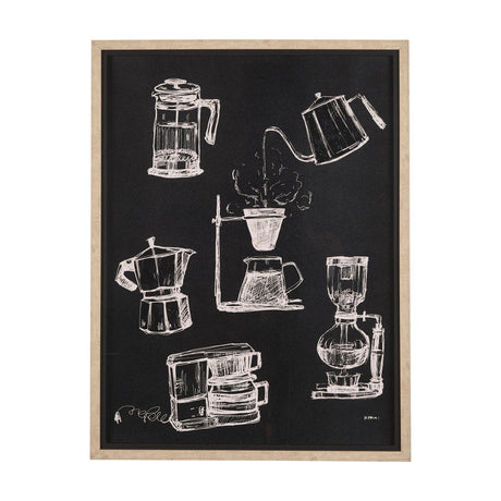 Coffee Maker Study by Mercana Studio a Hand Embellished Textured Framed Art Print Matted under Glass by Mercana at Eve Furniture