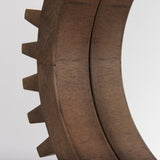 Cog Mirror Round Brown Wood Frame Mirror by Mercana at Eve Furniture