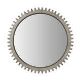 Cog Mirror Round Gray Wood Frame Mirror by Mercana at Eve Furniture