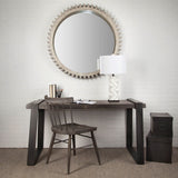 Cog Mirror Round Gray Wood Frame Mirror by Mercana at Eve Furniture