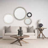 Cog Mirror Round Gray Wood Frame Mirror by Mercana at Eve Furniture