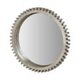 Cog Mirror Round Gray Wood Frame Mirror by Mercana at Eve Furniture