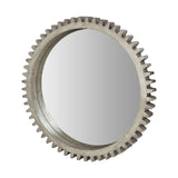 Cog Mirror Round Gray Wood Frame Mirror by Mercana at Eve Furniture