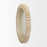Cog Mirror Round Natural Wood Frame Mirror by Mercana at Eve Furniture