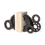 Cogsworth Set of 2 14L x 4W Brown Resin Industrial Gear Bookends by Mercana at Eve Furniture