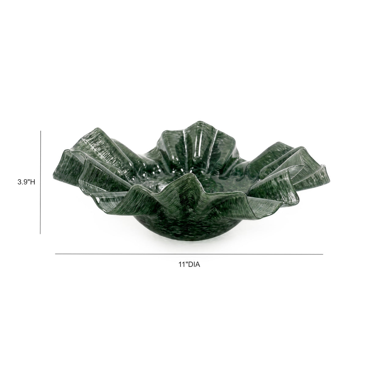 Col Green Glass Bowl (9"-11") by TOV Furniture at Eve Furniture