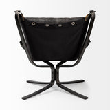 Colarado Black Leather Cushions w/ Black Metal Frame Sling-Style Accent Chair by Mercana at Eve Furniture