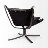 Colarado Black Leather Cushions w/ Black Metal Frame Sling-Style Accent Chair by Mercana at Eve Furniture