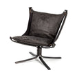 Colarado Black Leather Cushions w/ Black Metal Frame Sling-Style Accent Chair by Mercana at Eve Furniture
