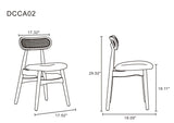 Colbert Dining Chair in Black and Cane with Grey Upholstered Seating (set of 2) by Manhattan Comfort at Eve Furniture