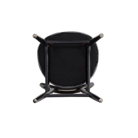 Colbert Dining Chair in Black and Cane with Grey Upholstered Seating (set of 2) by Manhattan Comfort at Eve Furniture