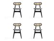 Colbert Dining Chair in Black and Cane with Grey Upholstered Seating (set of 4) by Manhattan Comfort at Eve Furniture
