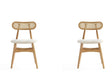 Colbert Dining Chair in Nature and Cane with Oatmeal Upholstered Seating (set of 2) by Manhattan Comfort at Eve Furniture