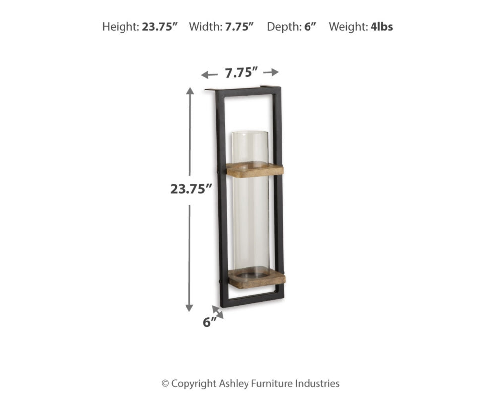 Colburn Natural/Black Wall Sconce by Ashley at Eve Furniture