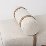 Colburne Cream Fabric w/Brown Wood Bench by Mercana at Eve Furniture