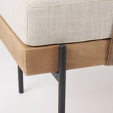 Colburne Cream Fabric w/Brown Wood Bench by Mercana at Eve Furniture