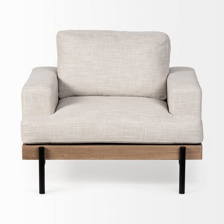 Colburne I Beige Fabric W/ Wood and Iron Frame Accent Chair by Mercana at Eve Furniture