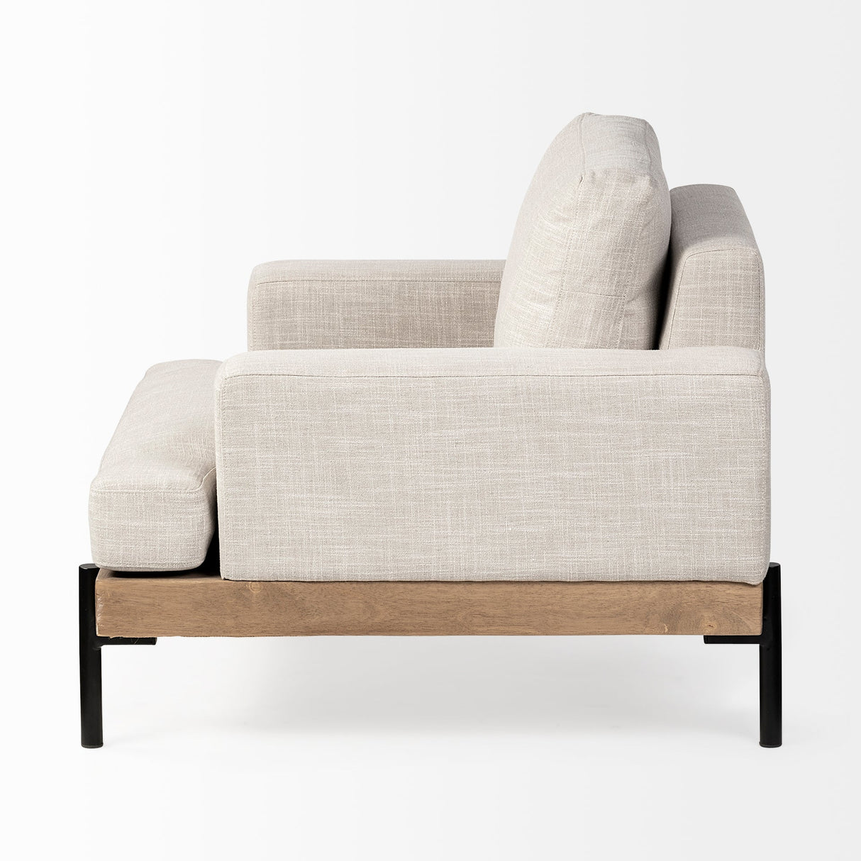 Colburne I Beige Fabric W/ Wood and Iron Frame Accent Chair by Mercana at Eve Furniture