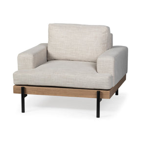 Colburne I Beige Fabric W/ Wood and Iron Frame Accent Chair by Mercana at Eve Furniture