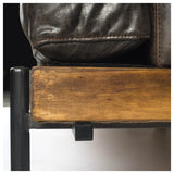 Colburne I Brown Leather Body Wood/Iron Frame Club Chair by Mercana at Eve Furniture
