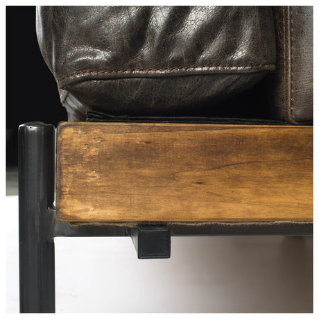 Colburne I Brown Leather Body Wood/Iron Frame Club Chair by Mercana at Eve Furniture