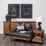 Colburne I Brown Leather Body Wood/Iron Frame Club Chair by Mercana at Eve Furniture