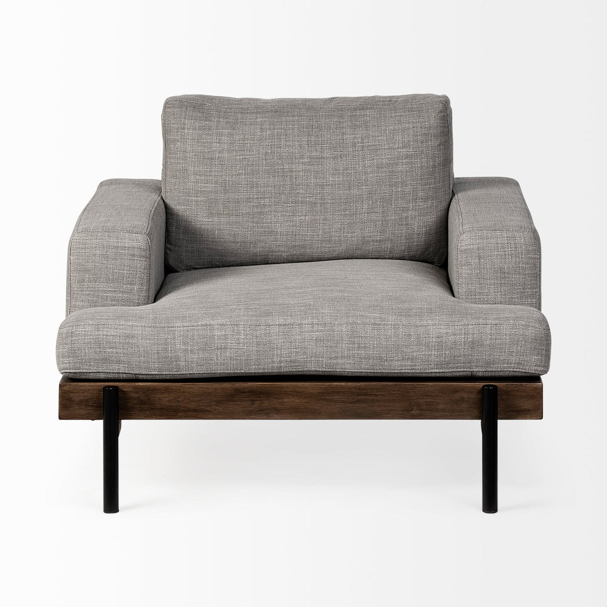Colburne I Gray Fabric W/ Wood and Iron Frame Accent Chair by Mercana at Eve Furniture